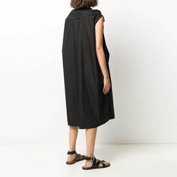 Lemaire ruffle front black poplin dress, size 34 (fits size 6/8US) - Picture 3 of 9